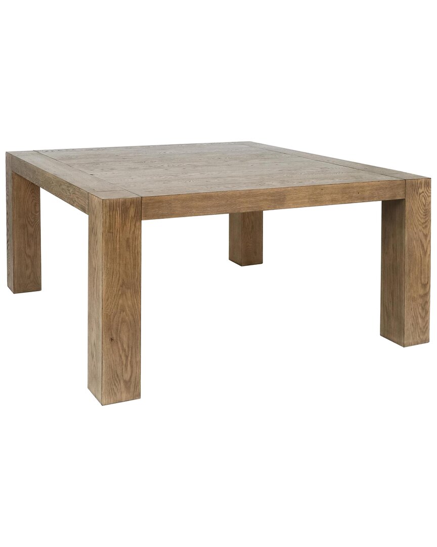 Classic Home Gilcrest Square Aged Oak Wood Dining Table