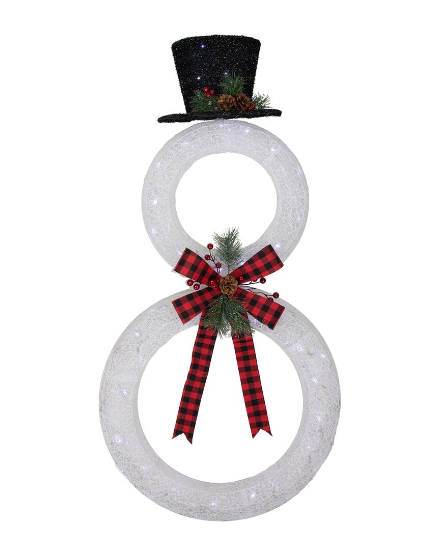 Northlight 48in Led Lighted Wreath Snowman Outdoor Christmas Display In White