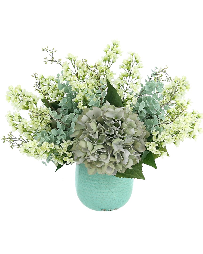 Creative Displays Hydrangea And Lilac Mixed Floral Arrangement In Pot