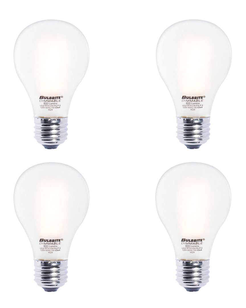 Bulbrite Set Of 4 Led 7w Dimmable Light Bulbs