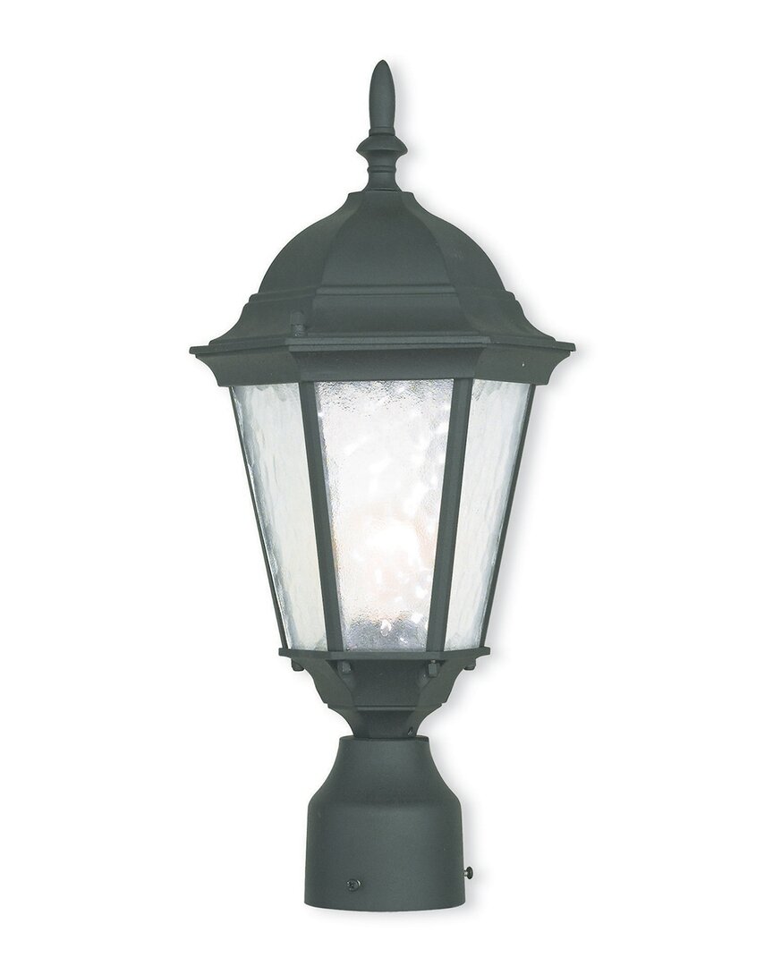 Livex Lighting 1-light Textured Outdoor Post Top Lantern In Black