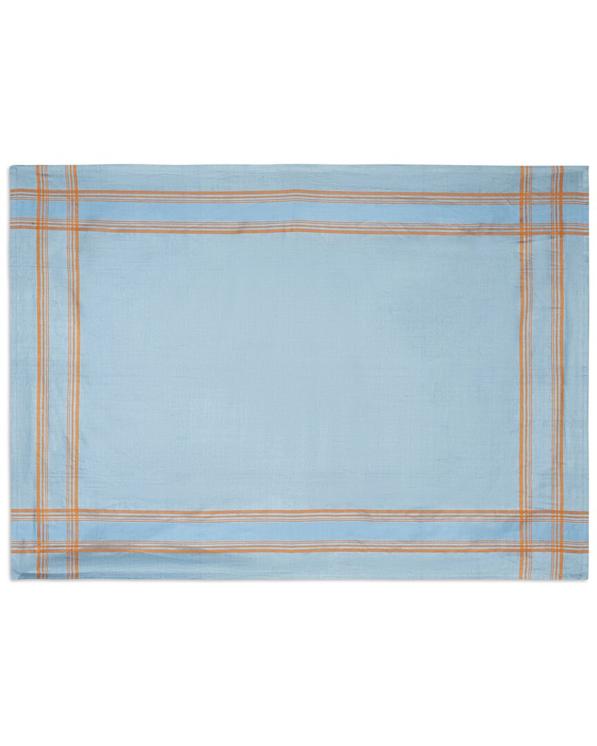 French Home Boulevard Denim And Terracotta Tablecloth