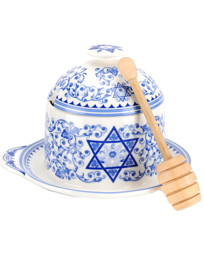 Spode Honey Pot With Drizzler
