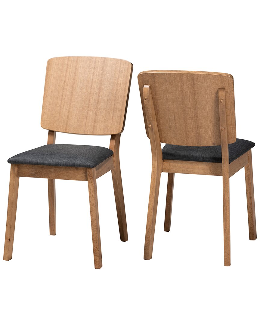 Baxton Studio Denmark Mid-century Modern 2-piece Dining Chair Set