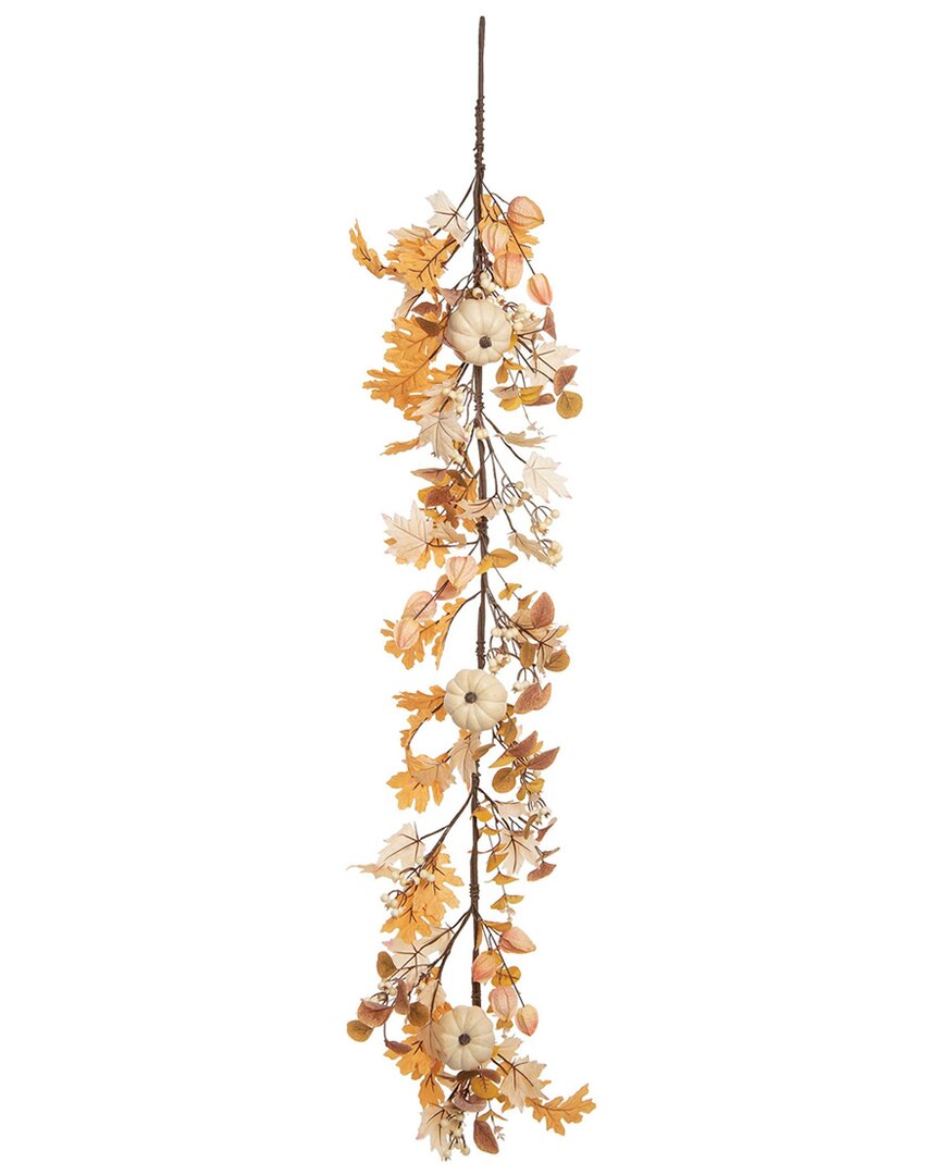 Transpac Artificial 60in Multicolored Harvest Warm Fall Wishes Garland In Brown