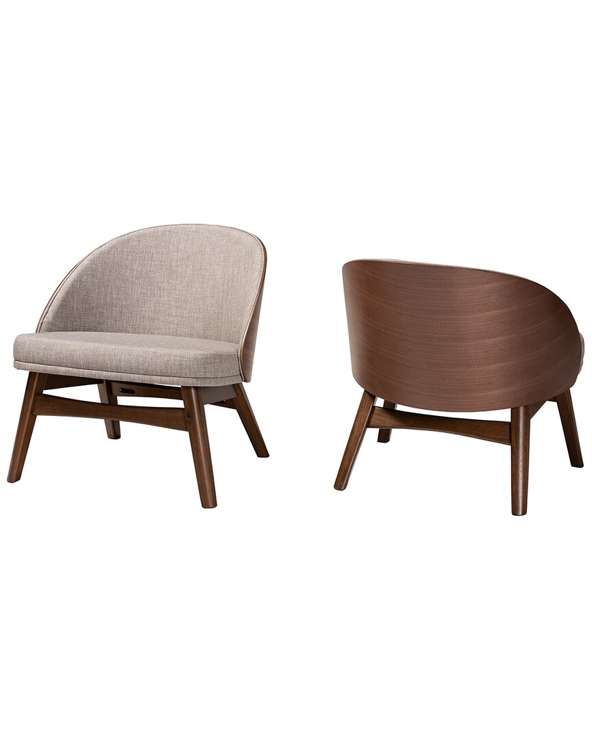 Baxton Studio Lovella Mid-century Modern 2-piece Accent Chair Set
