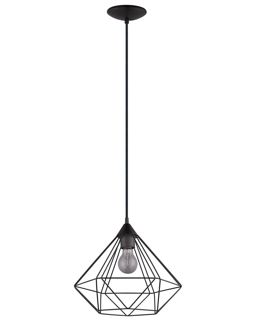 Eglo Tarbes 1 Light Open Frame Geometric Pendant With Matte Black Finish