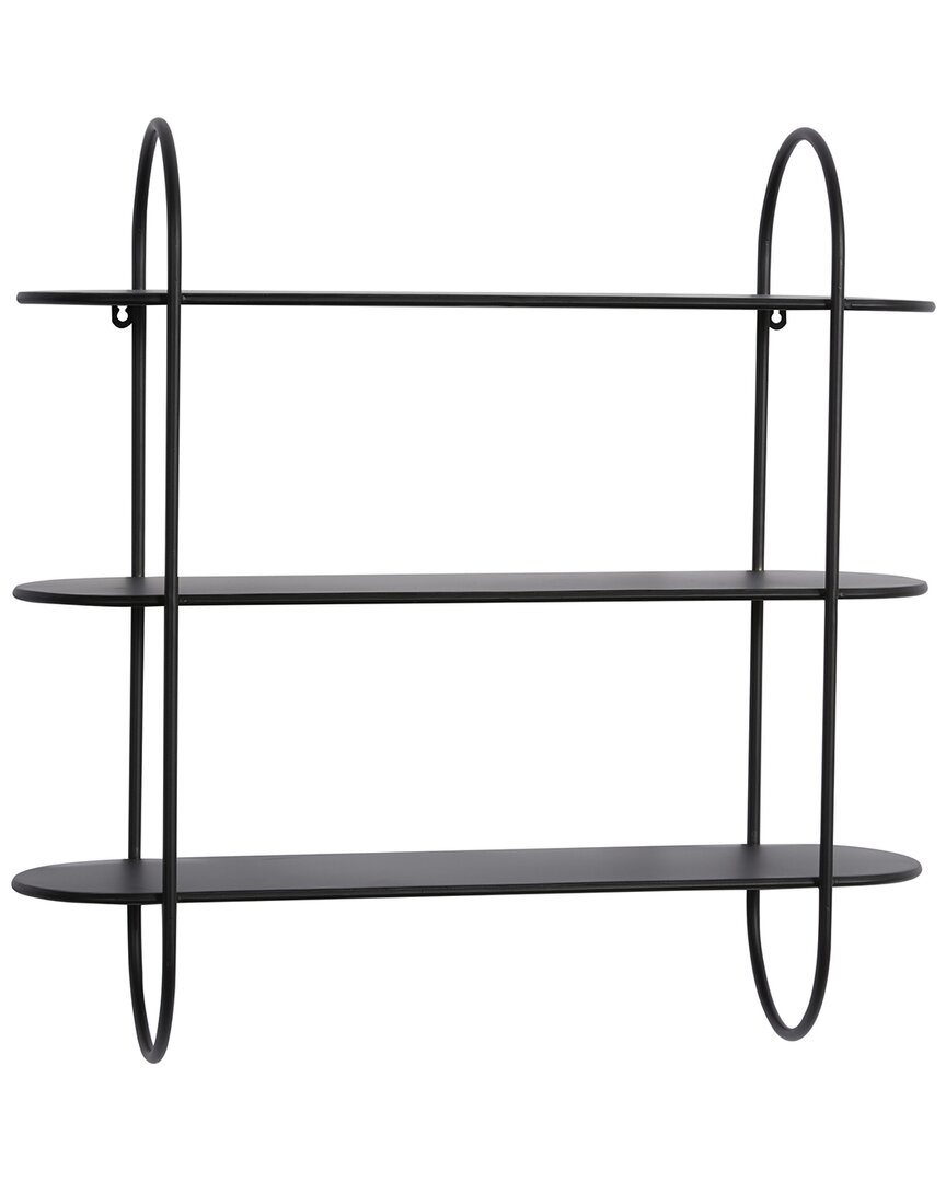 Peyton Lane Industrial Rectangle Wall Shelf In Black