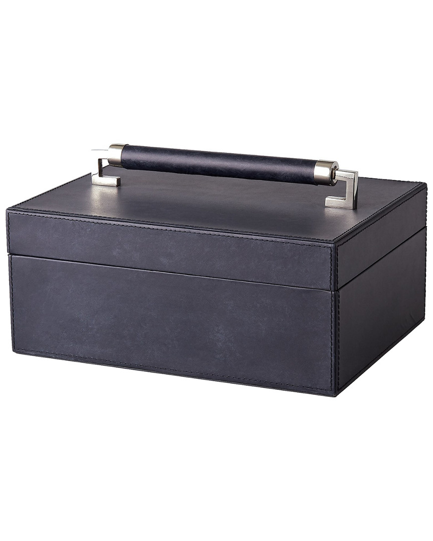 Global Views Wrapped Leather Handle Box