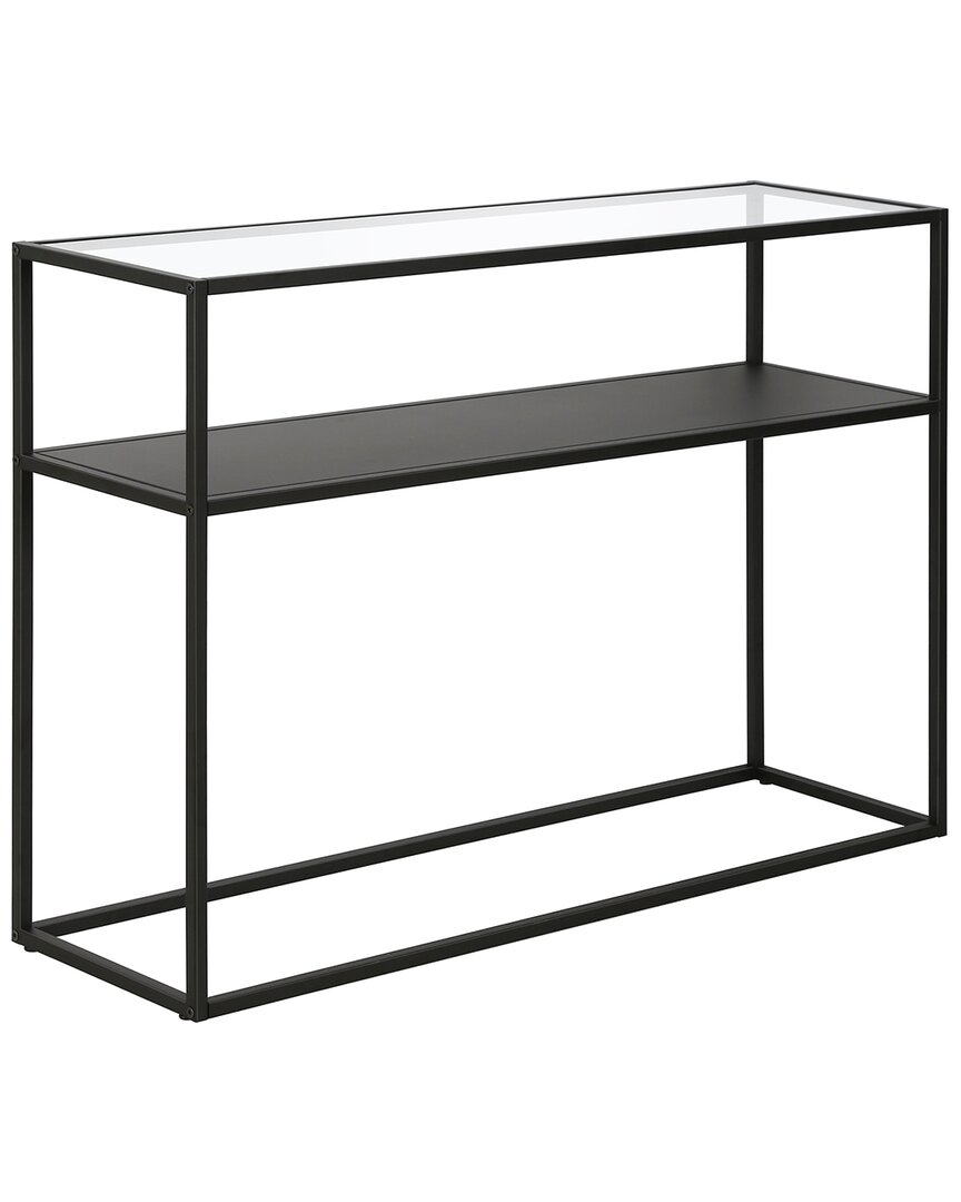 Abraham + Ivy Nellie 42in Blackened Bronze Console Table With Solid Metal Shelf