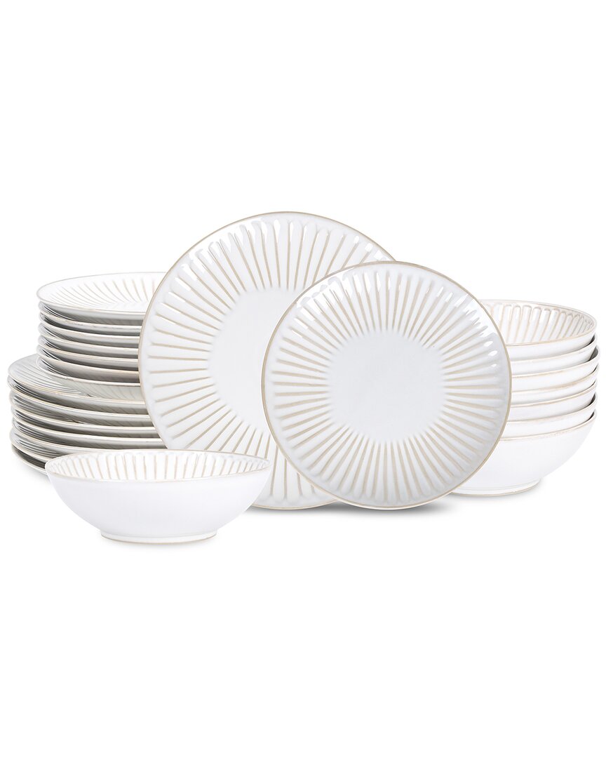 Stone Lain Linea 24pc Dinnerware Set In White