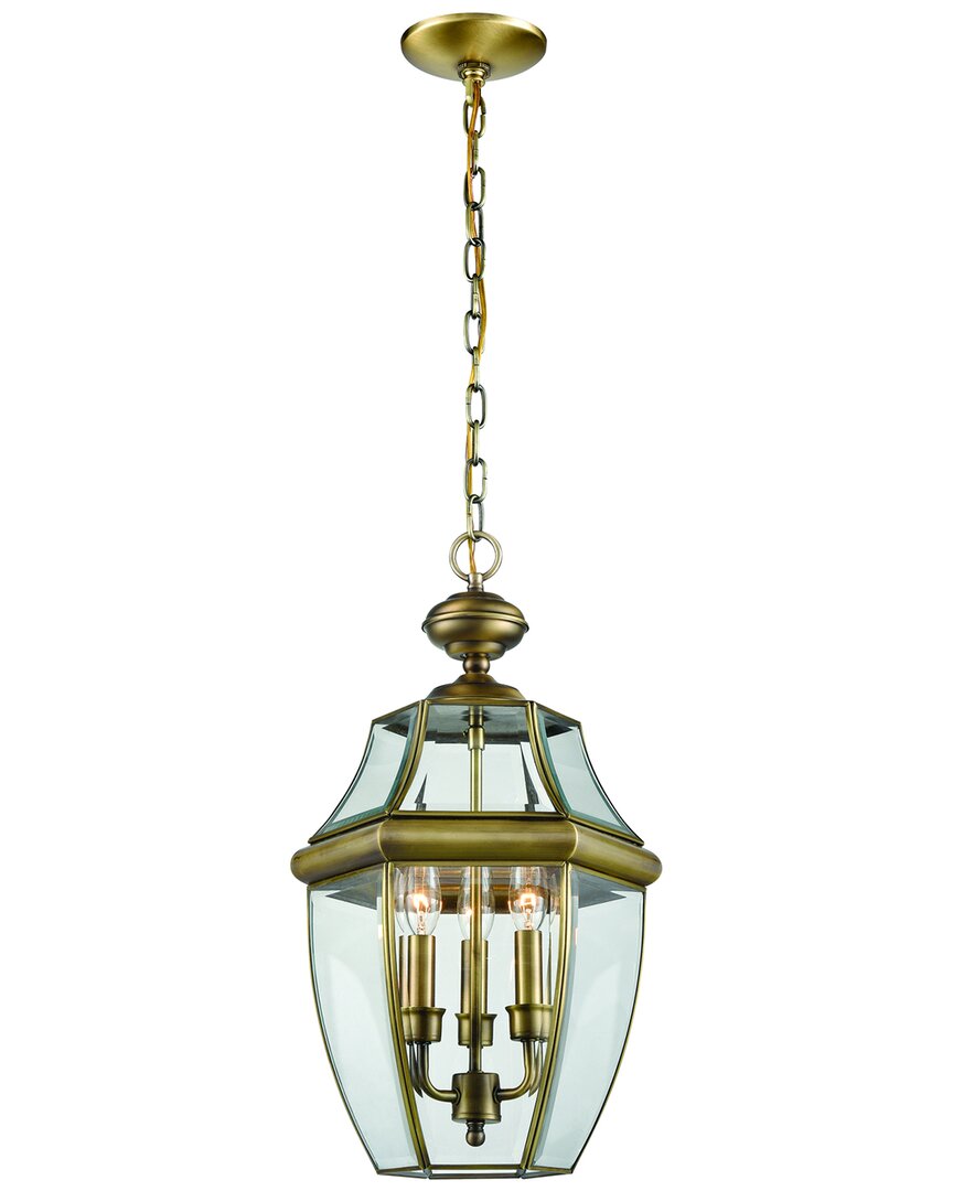 Artistic Home & Lighting Artistic Home Ashford 12'' Wide 3-light Outdoor Pendant In Gold