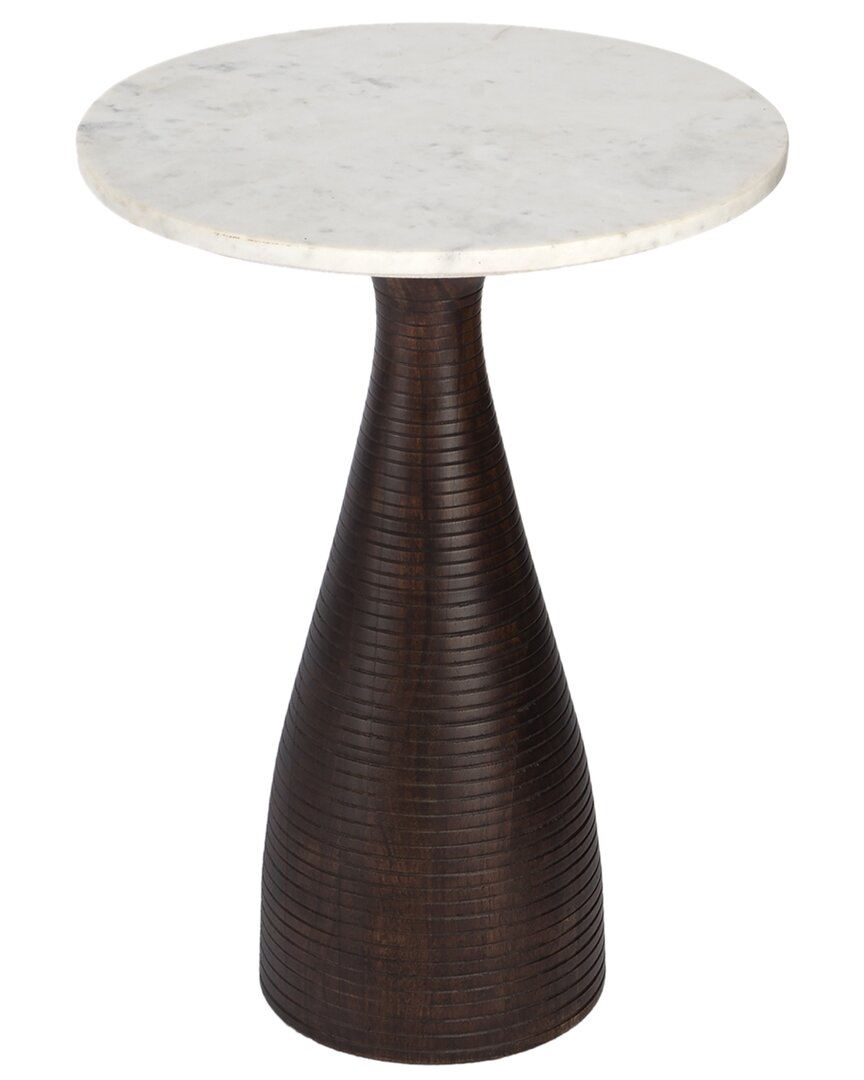 Butler Specialty Company Julia Marble Pedestal End Table In Brown