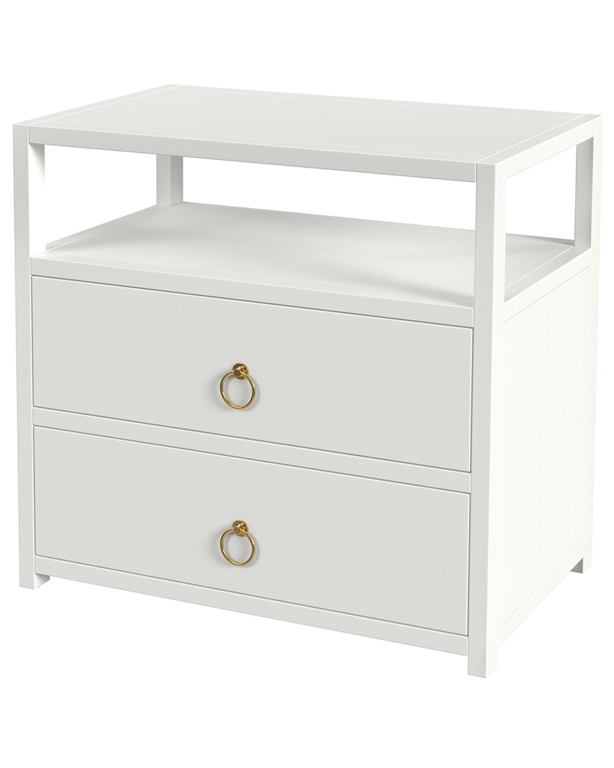Butler Specialty Company Lark 2 Drawer Wide Nightstand In White