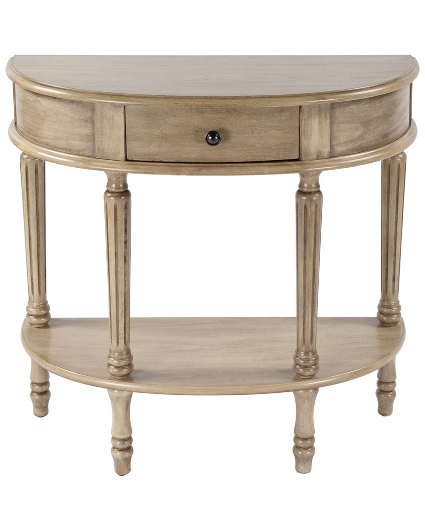 Butler Specialty Company Mozart Demilune Console Table With Storage In Beige