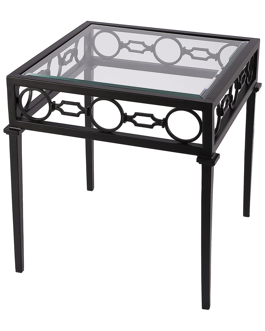Butler Specialty Company Southport Iron Upholstered Outdoor End Table In Black