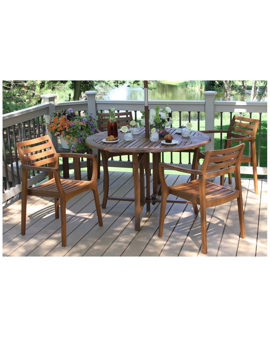 Outdoor Interiors 5pc Folding Table & Chair Set
