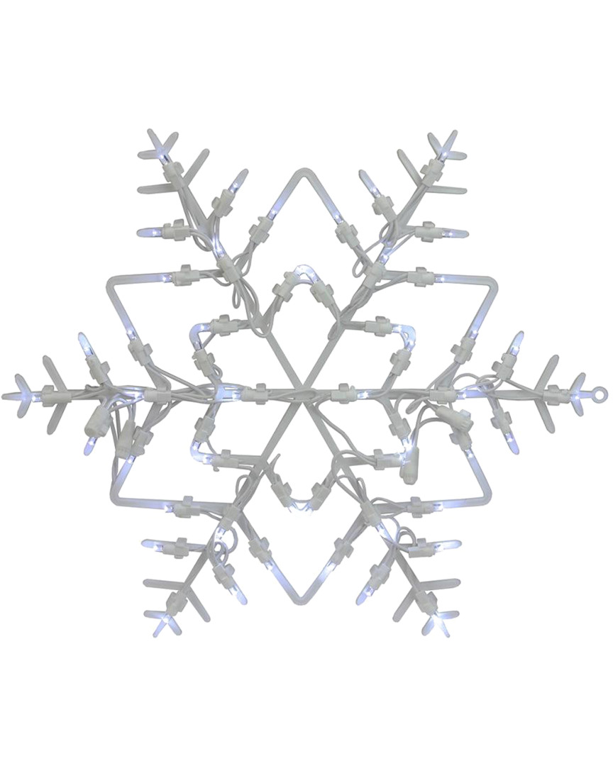 Northlight 16" White Lighted Snowflake Christmas Window Silhouette Decoration