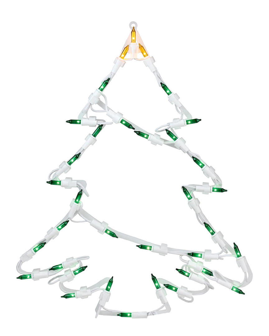 Northlight Discontinued 15in Lighted Tree Christmas Double Sided Window Silhouette Decoration