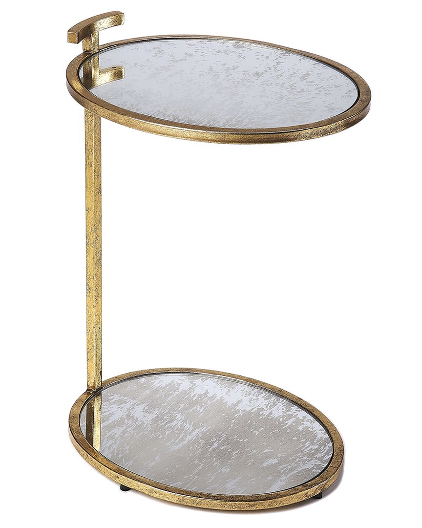 Butler Specialty Company Ciro Metal & Mirrored Accent Table In Gold