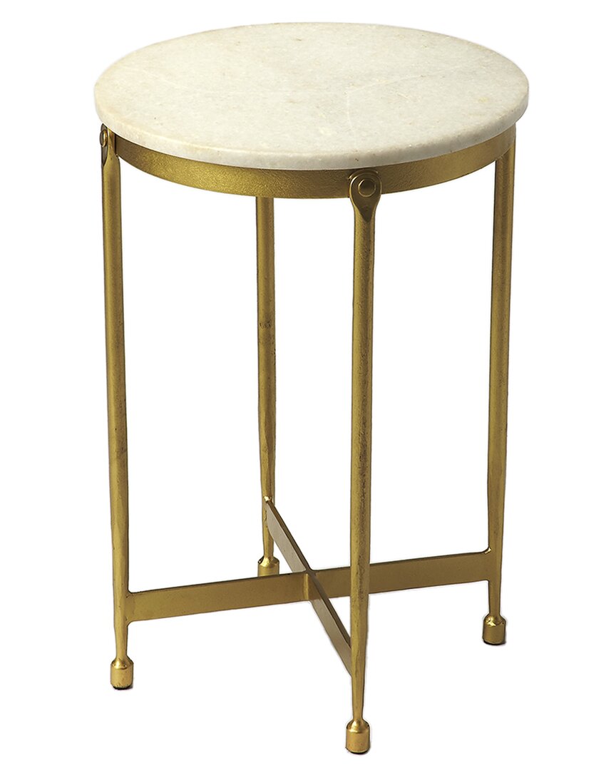 Butler Specialty Company Claypool Marble Accent Table In Gold