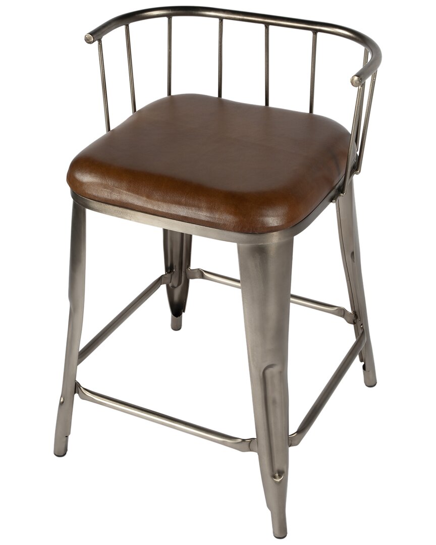Butler Specialty Company Coriander Iron & Leather 25in Counter Stool