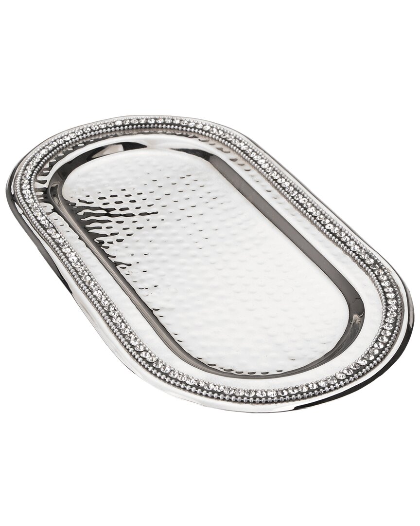 Alice Pazkus Decorative Oval Tray In Silver