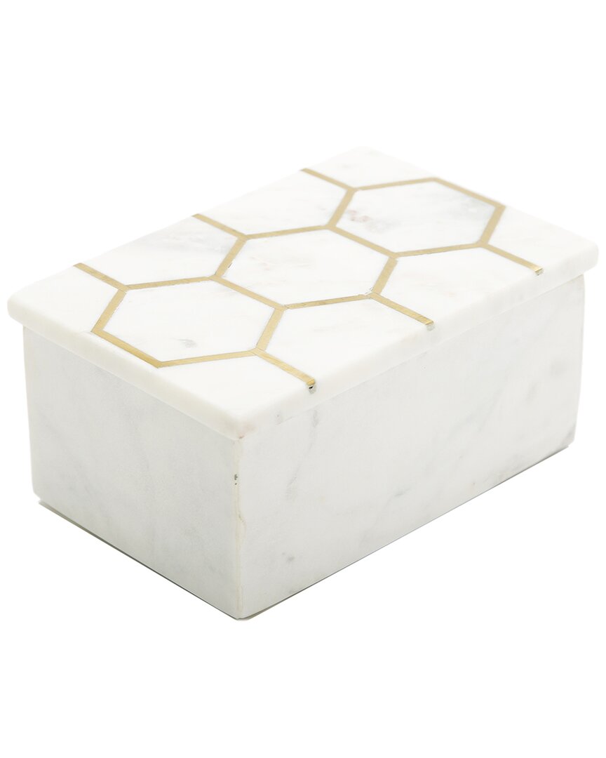 Alice Pazkus Marble Decorative Box In White