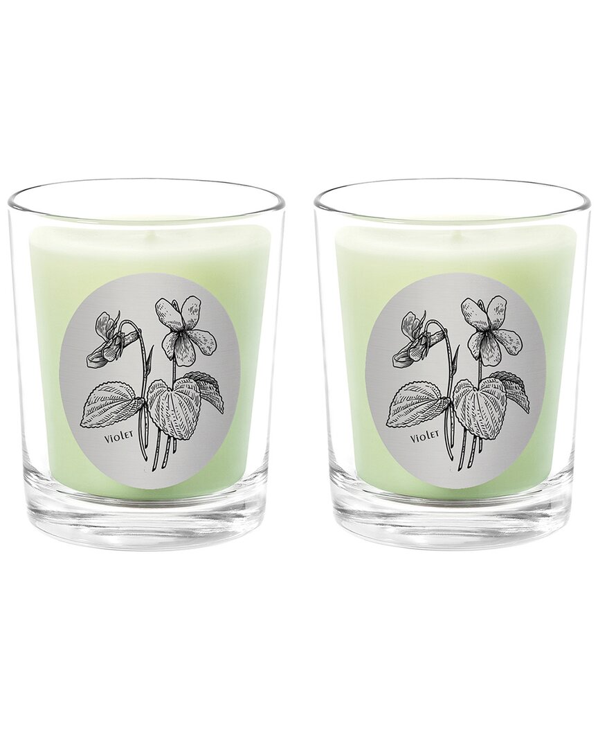 Qualitas Violet Two Scented Beeswax Candle Set In White