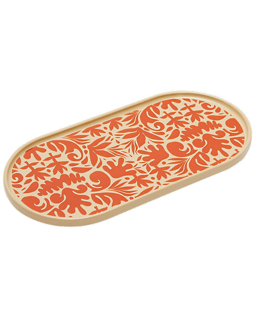 Short Stories Modern Serve Dish In Orange
