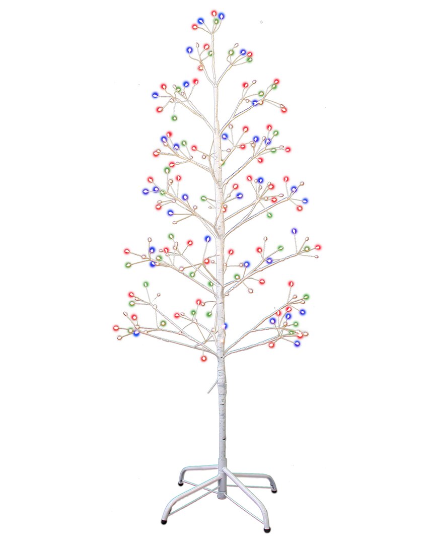 Kurt Adler 4ft White Birch Twig Tree With Multi-color 8-function Lights In White
