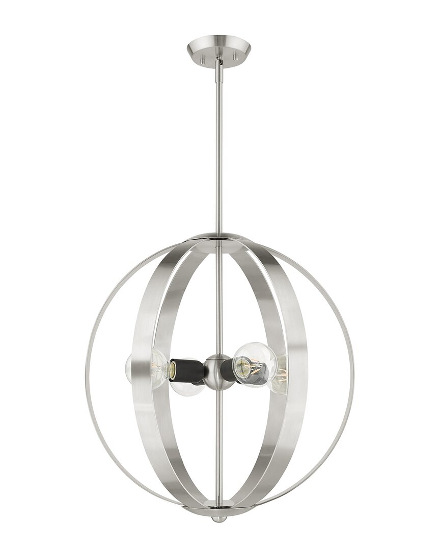 Livex Lighting Modesto Nickel 4 Light Chandelier In Nickel