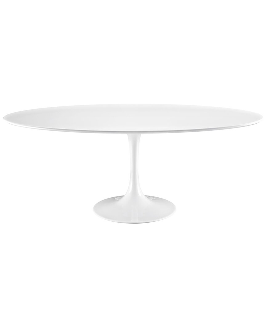 Modway Lippa 78 Oval Wood Top Dining Table Eei-1657-whi In White