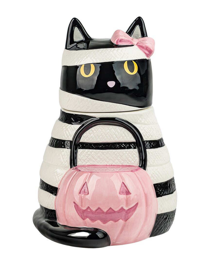 10 Strawberry Street Mummy Cat Cookie Jar In Multi