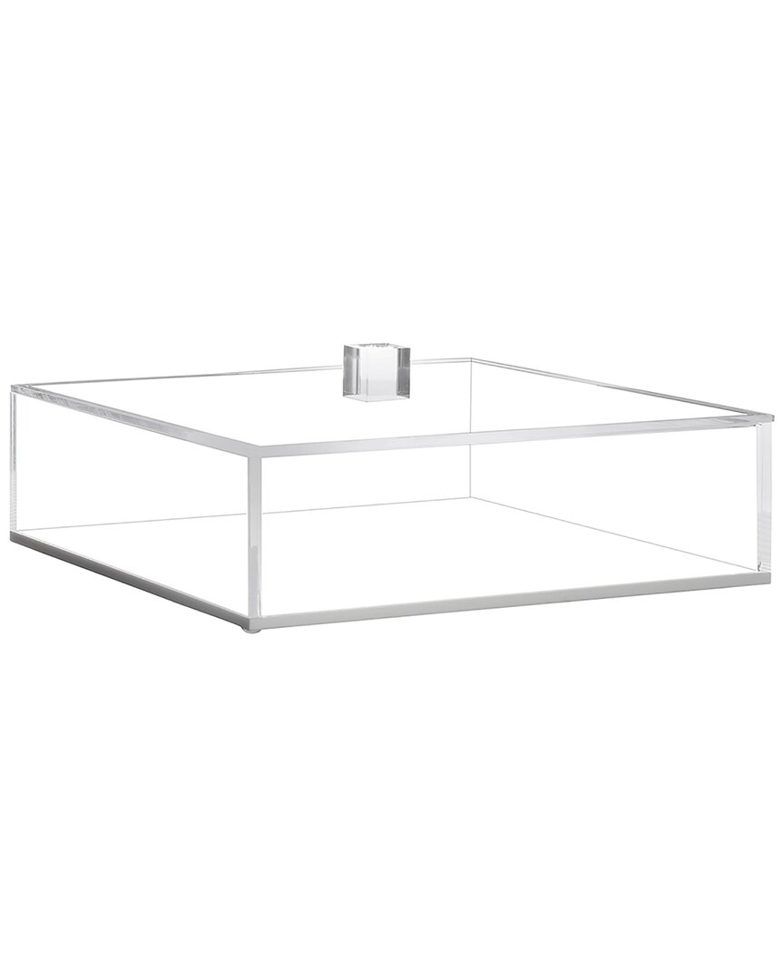 Noble Gift Lucite Square Passover Matzah Box With White Base And Clear Lid