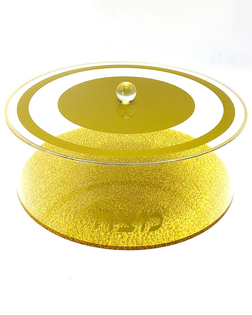 Noble Gift Lucite Passover Matzah Box Gold Floral Design