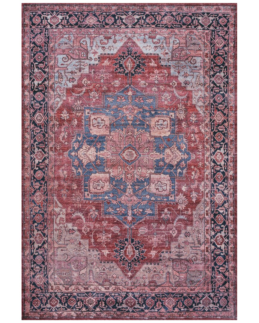 Jonathan Y Maris Ornate Medallion Machine-washable Chenille Rug In Red