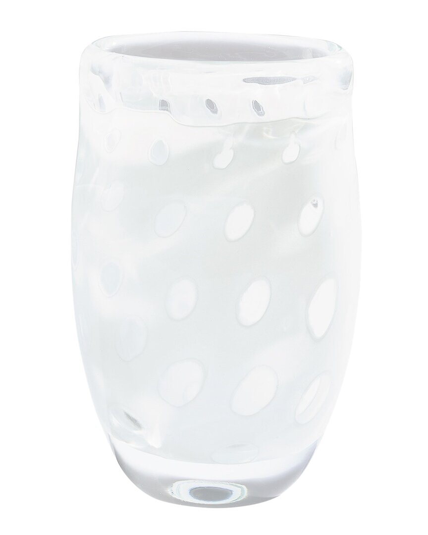 Global Views Netted Vase In White