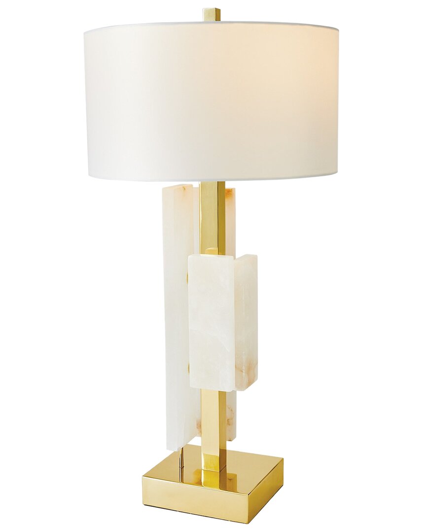 Shop Global Views Posh Block Table Lamp In Brass