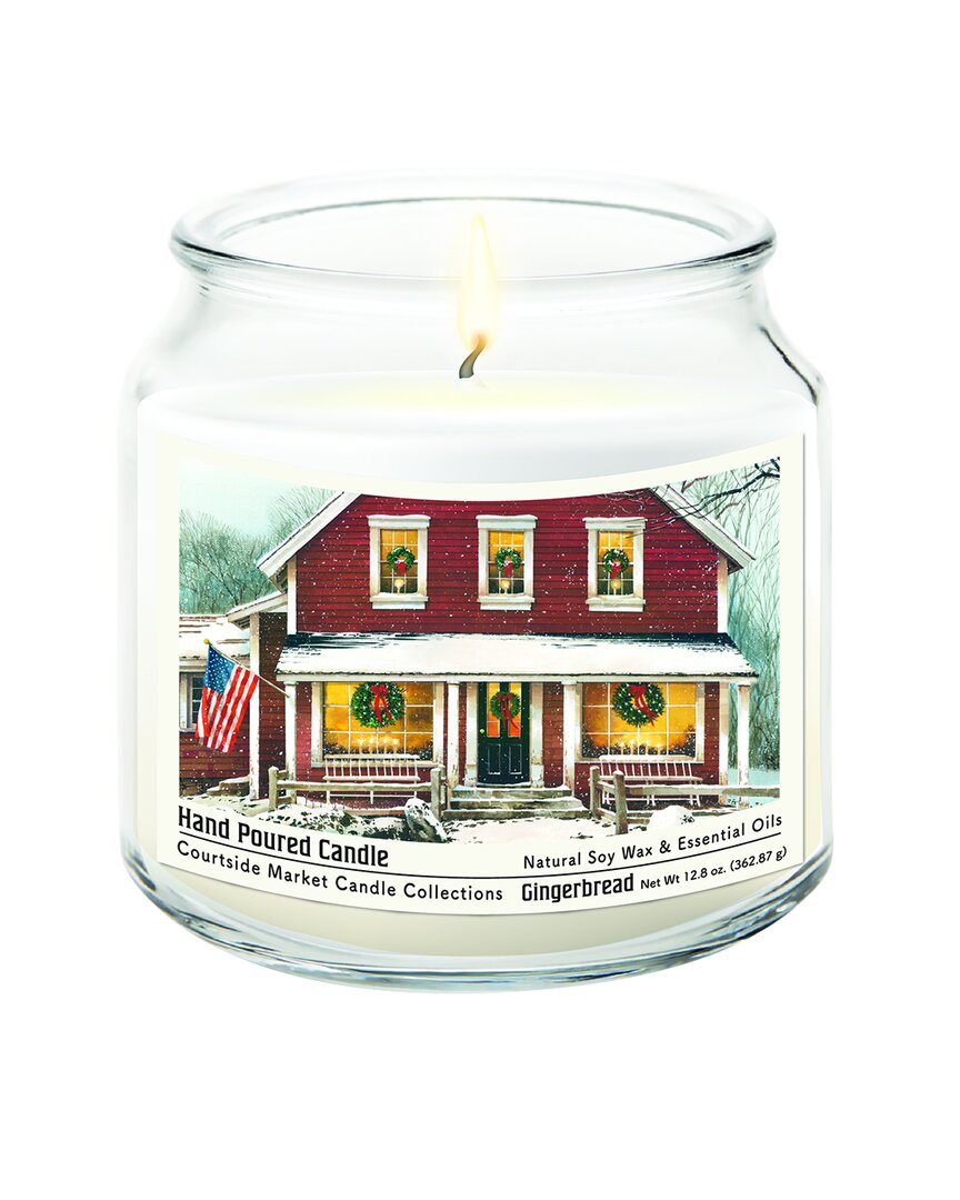 Courtside Market Wall Decor Courtside Market Christmas Farmhouse Hand-poured Soy Wax Candle In Multi