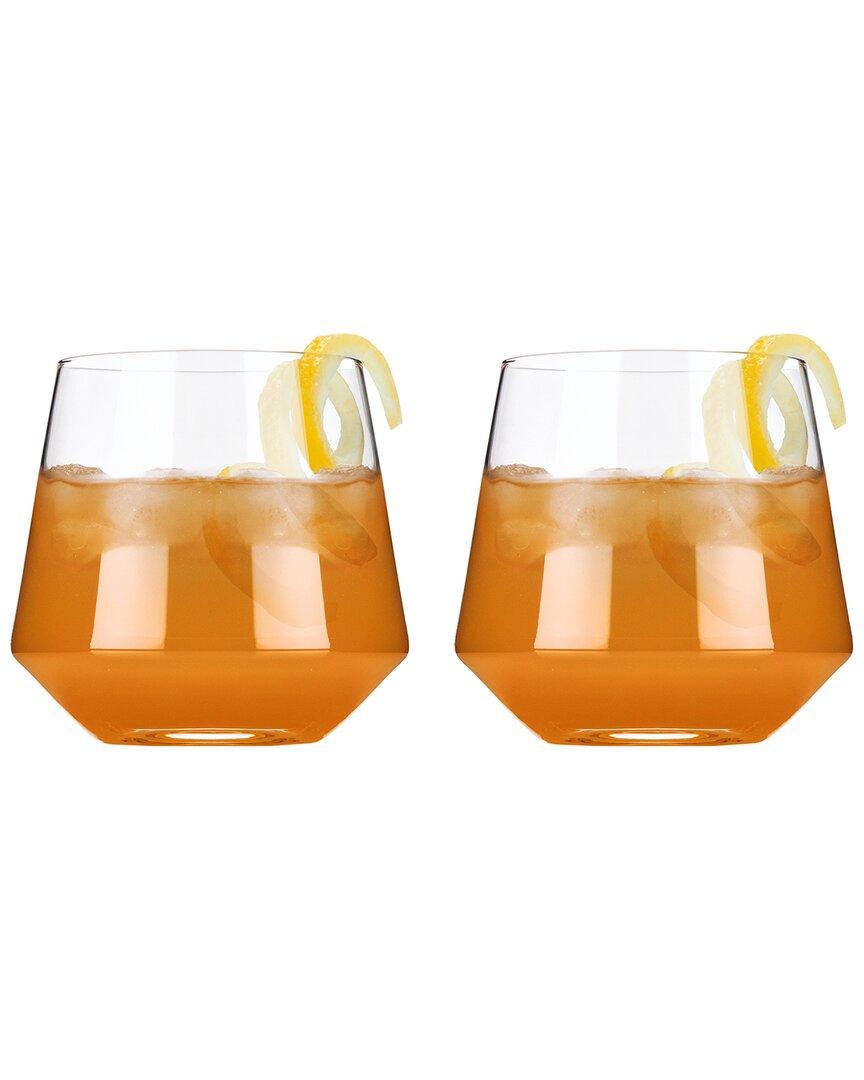 Viski Raye Set Of 2 Crystal Cocktail Tumblers