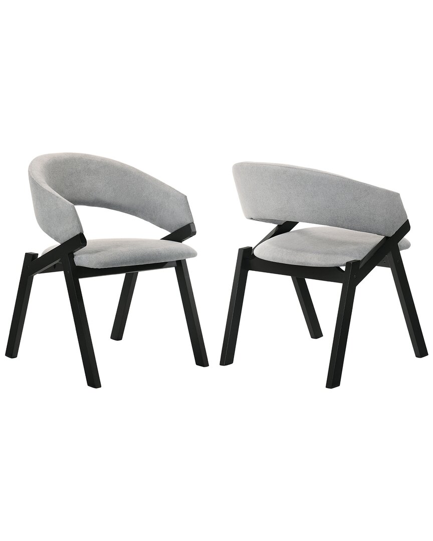 Armen Living Talulahveneer Dining Side Chairs, Set Of 2 In Gray