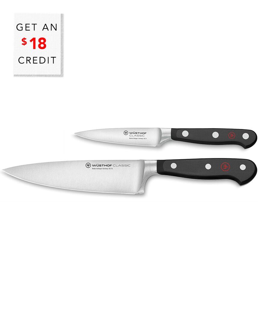 Wusthof 2pc Classic Knife Prep Set With $18 Credit In Black