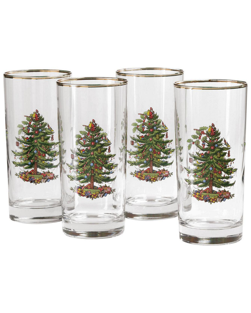 Spode Christmas Tree Set Of 4 Highballs