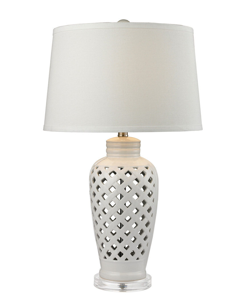 Artistic Home & Lighting 27in Openwork Ceramic Table Lamp