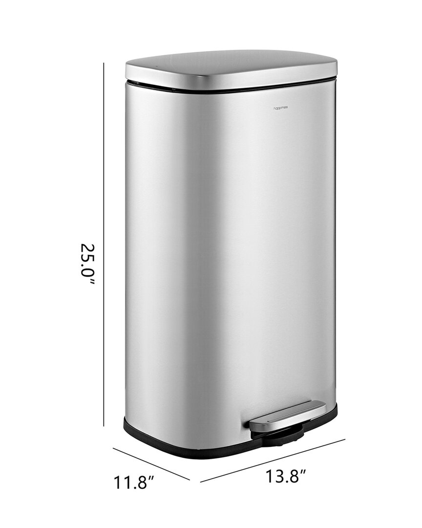 Happimess Chrome Curtis 8gal Step-open Trash Can In Silver