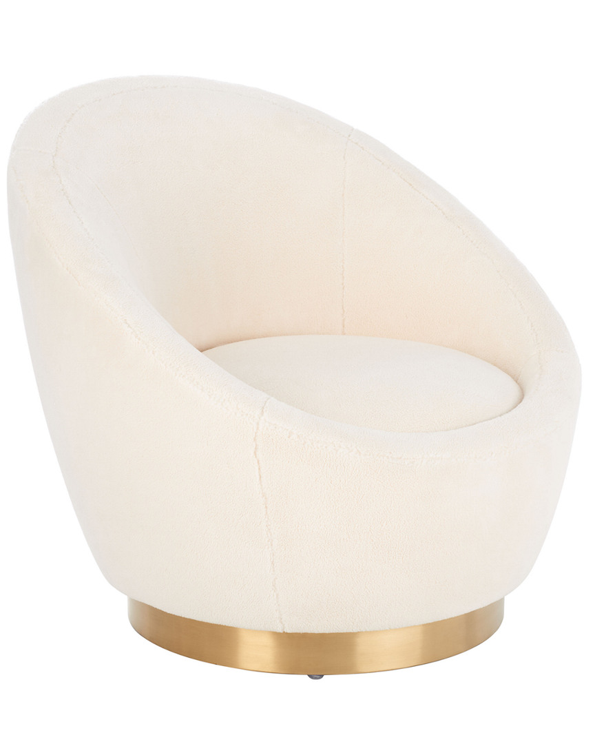 Safavieh Couture Pippa Faux Lamb Wool Swivel Chair