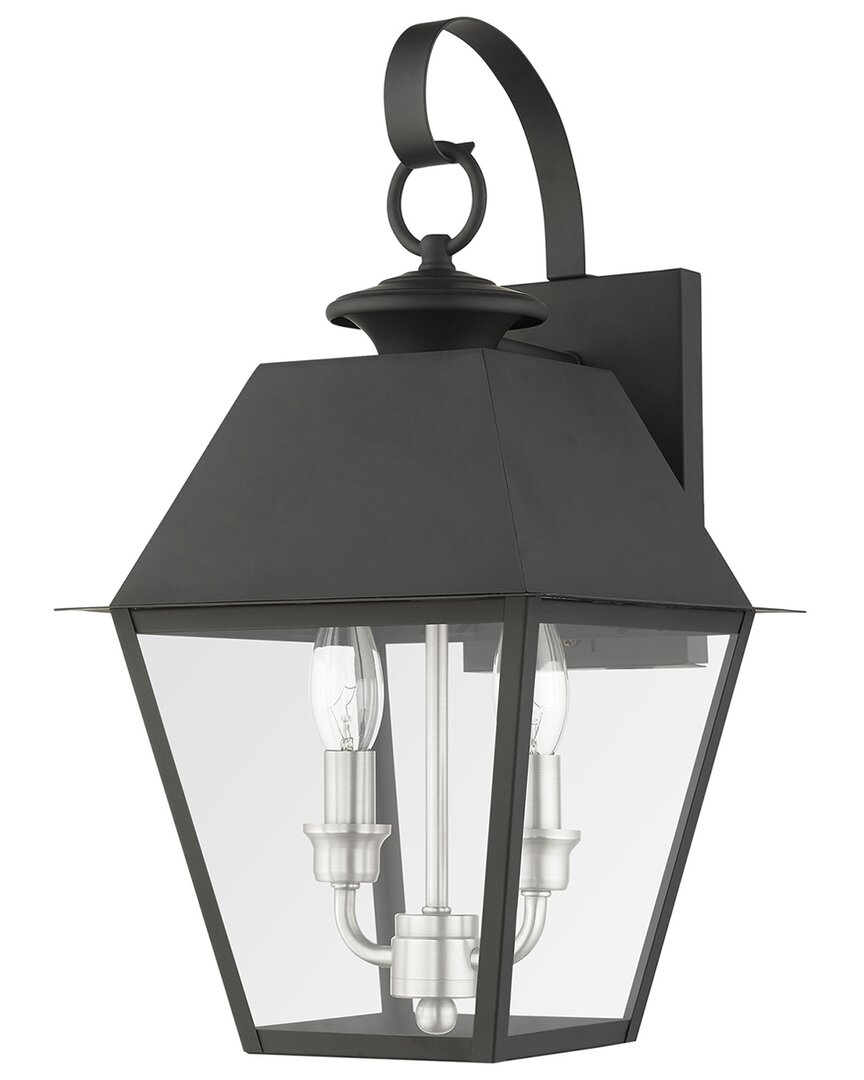 Livex Lighting 2 Light Black Outdoor Wall Lantern