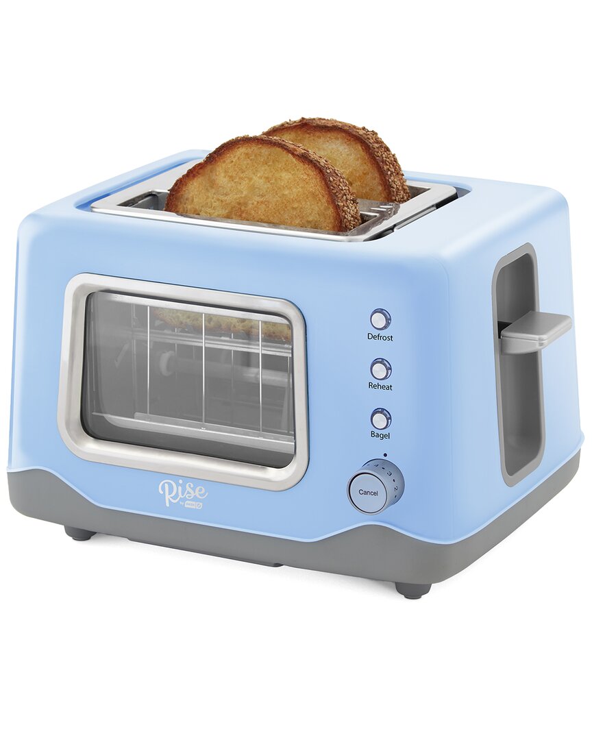 Dash Rise By  2-slice Clear View Toaster In Blue
