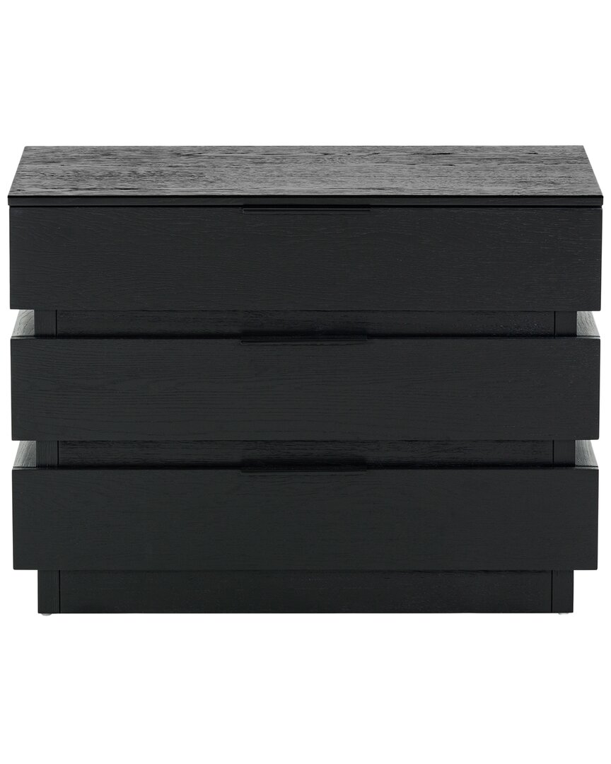 Safavieh Couture Titus 3 Drawer Stacked Chest In Black